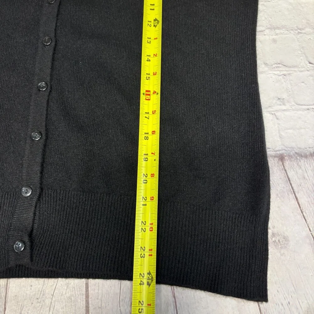 NWT Charter Club Women 100% Cashmere Cardigan Sweater Size Large Black C124 -22